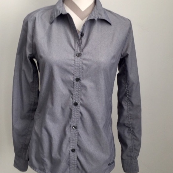 Marmot top long sleeve button down blue/gray S - Picture 1 of 3